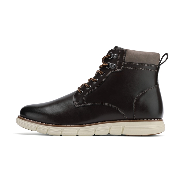 Men's Vegan Leather Chukka Boots - DARK BROWN - 1